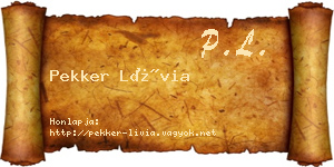 Pekker Lívia névjegykártya